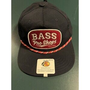 NWT Bass Pro Shops Rope SnapBack Retro Hat Cap Blue Fishing Outdoors Hunting NEW